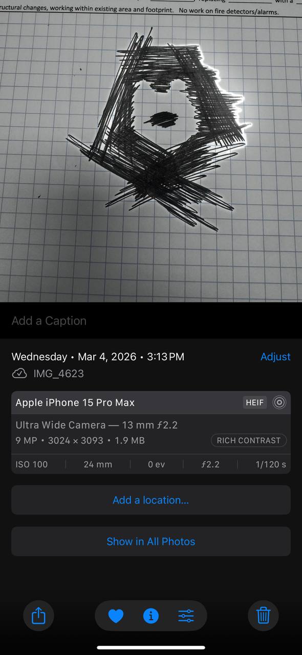 iPhone EXIF metadata showing March 4, 2026